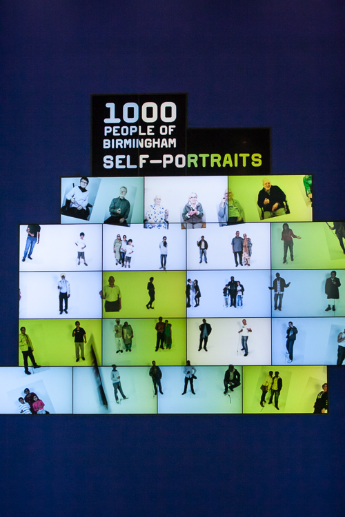 Digital Gallery at the Library of Birmingham featuring images from the Self Portrait Birmingham project