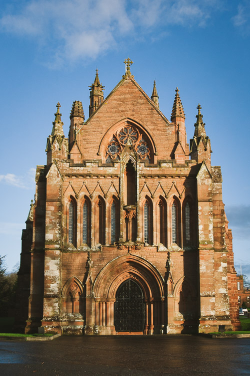 The facade of Crichton Church Dumfries