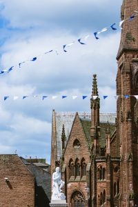 Dumfries town cemtre decorated for Quid Nychburris photo