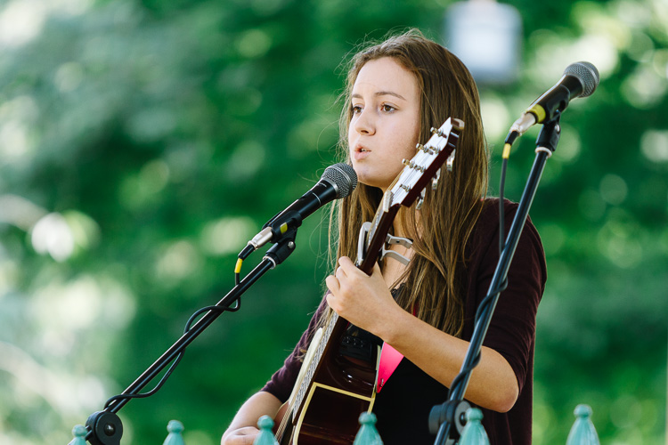 Elia Davidson sings her own song on the Dock Park bandstand