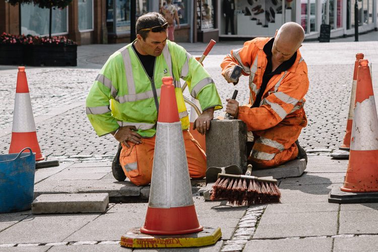 Road repairs – Dumfries street photography