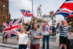 Ironically, pro-unionists congregated outside the statue of Robert Burns who wrote against the Union