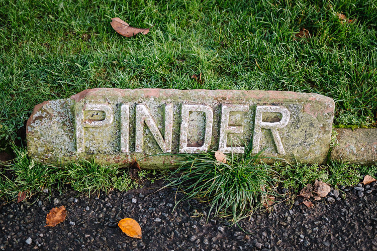 Pinder footstone marking the family plot