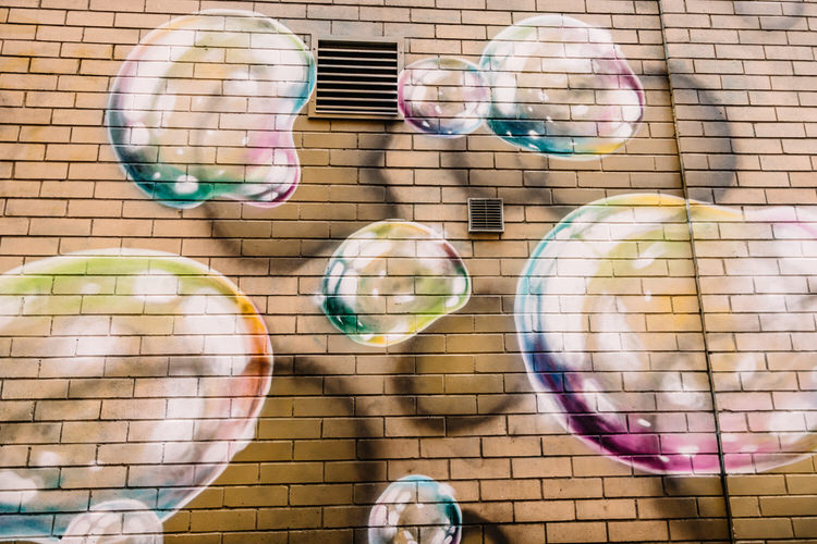 Detail of the mural - bubbles and their shadows