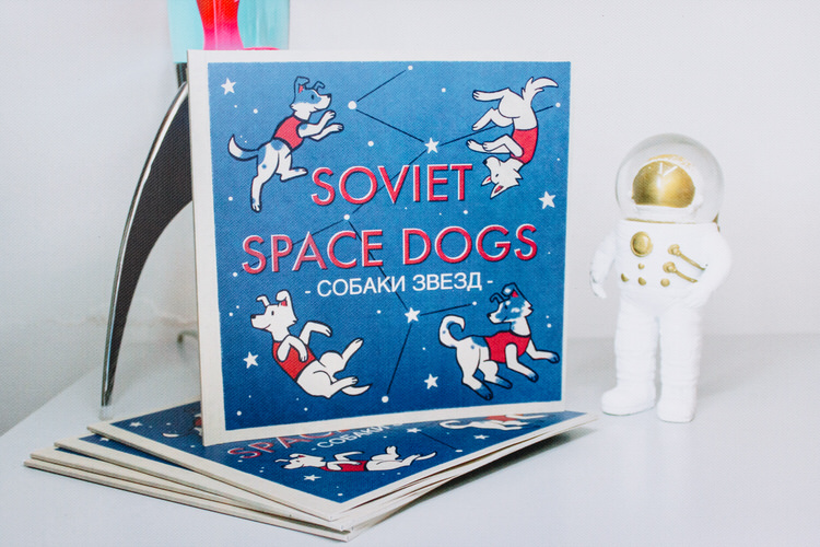 Natasha's Whatmore's educational book about Soviet space dogs - final degree project on display at SHOW UP in Glasgow